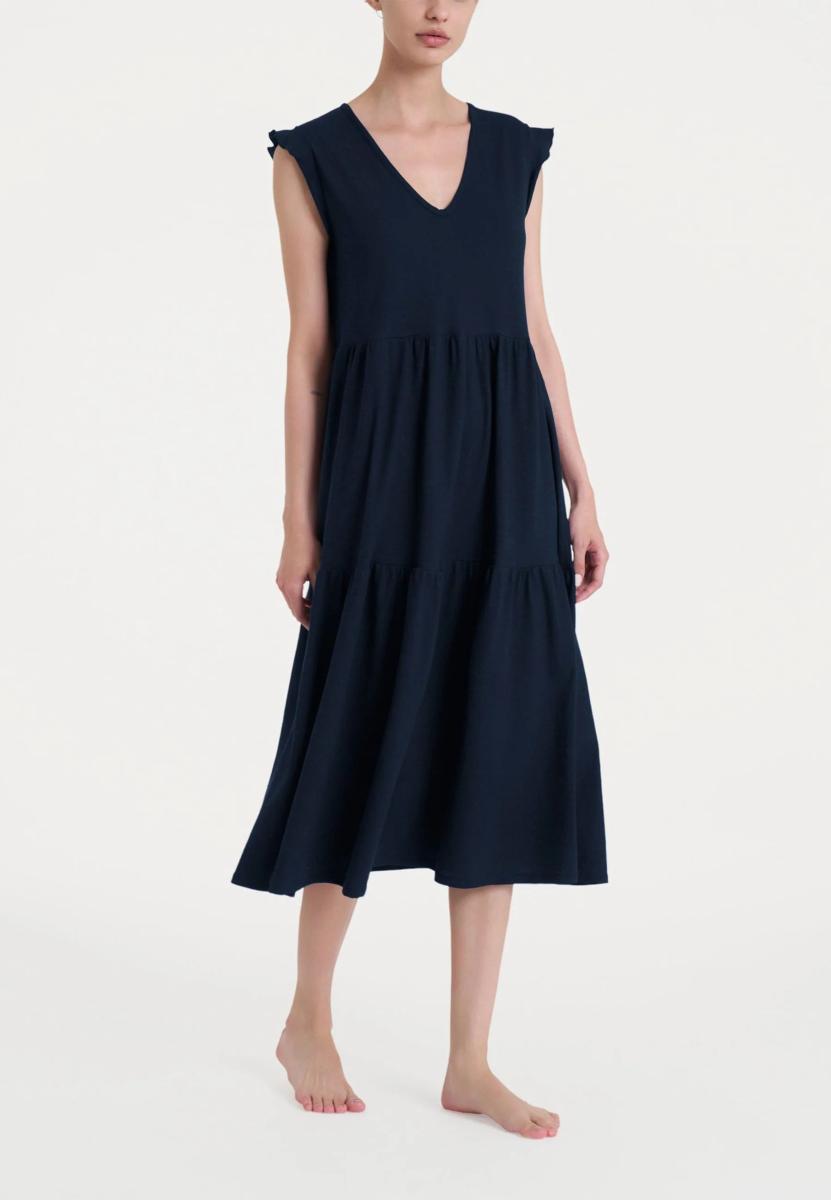 Ragno Abito Donna Senza Maniche 100% Cotone DQ58D3-Blu