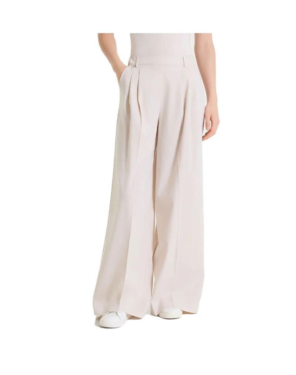 Pantaloni palazzo con tasche e pinces in Super Natural - Champignon