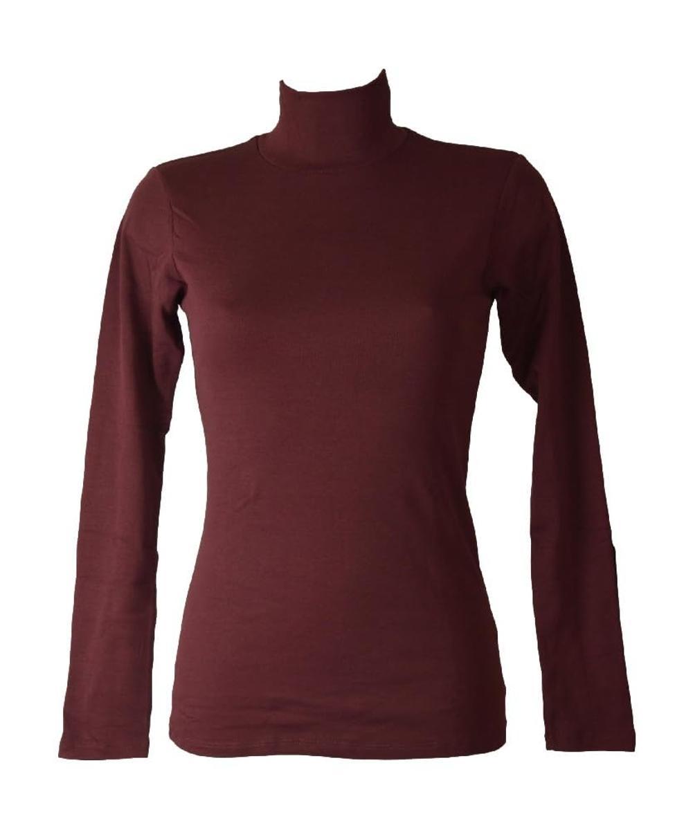 RAGNO Lupetto Mezzo Collo Donna Maglia Manica Lunga Caldo Cotone Articolo 07452K-Bordeaux