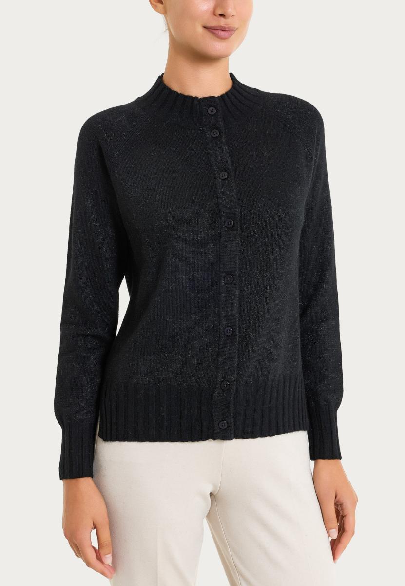 RAGNO Giacca Donna Coreana Maglia Lana Lurex ART. DQ75MI-Nero