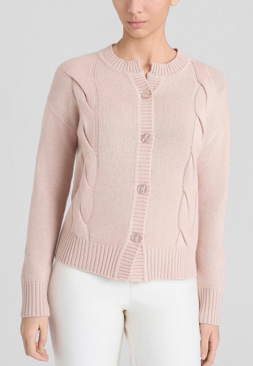 RAGNO Maglia giacca donna a coreana in lana e viscosa ART. DQ81MI-Rosa