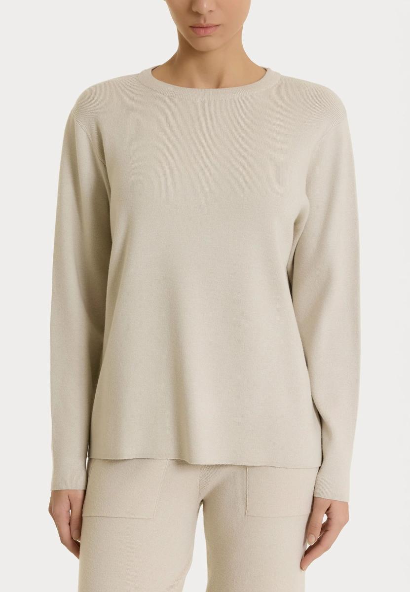RAGNO Maglia Donna Lunga Viscosa Invernale Tinta Unita DQ83M9-Beige