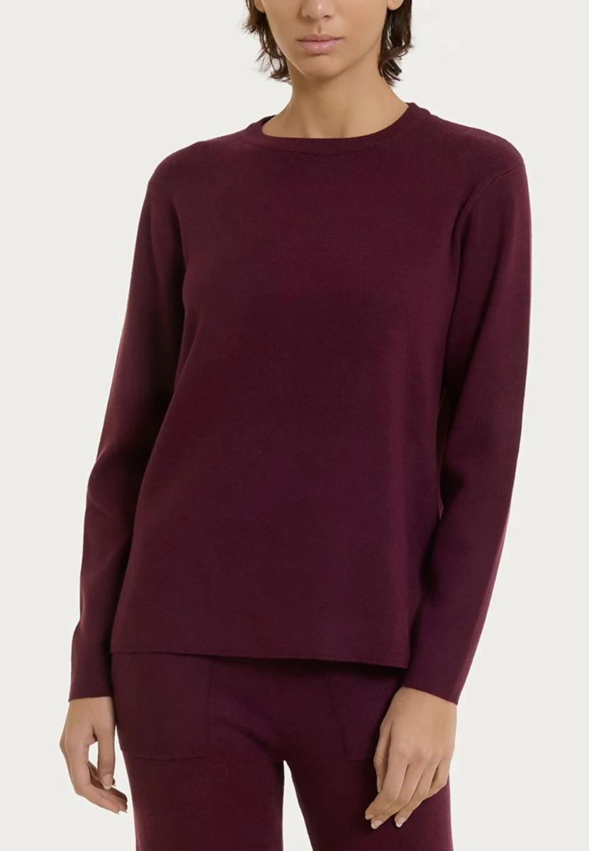 RAGNO Maglia Donna Lunga Viscosa Invernale Tinta Unita DQ83M9-Bordeaux