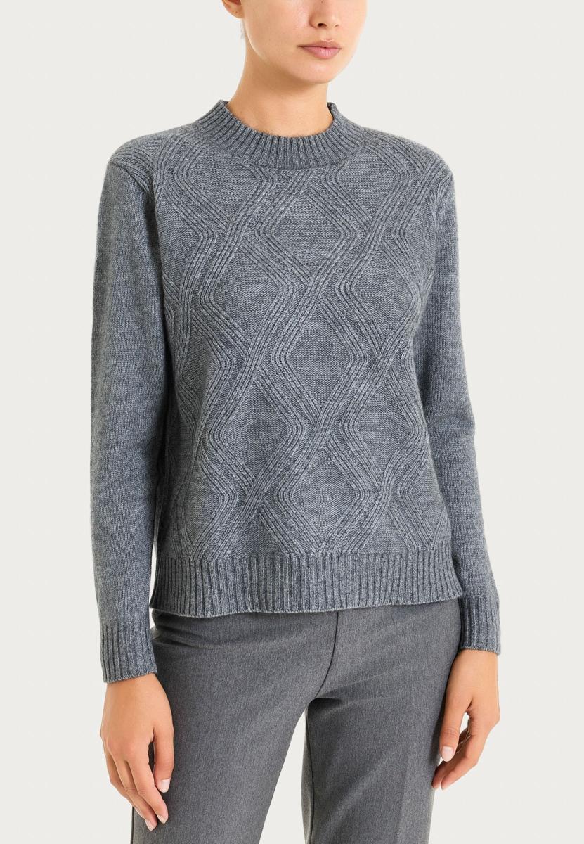 RAGNO Maglia Donna Manica Lunga Lana e Viscosa ART. DR18M9-Grigio