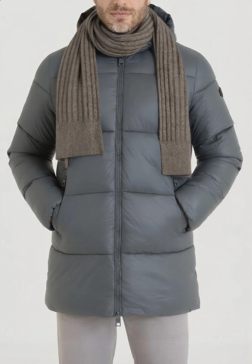 RAGNO Sciarpa Uomo a Coste Viscosa Invernale Unita U970YA-Grigio