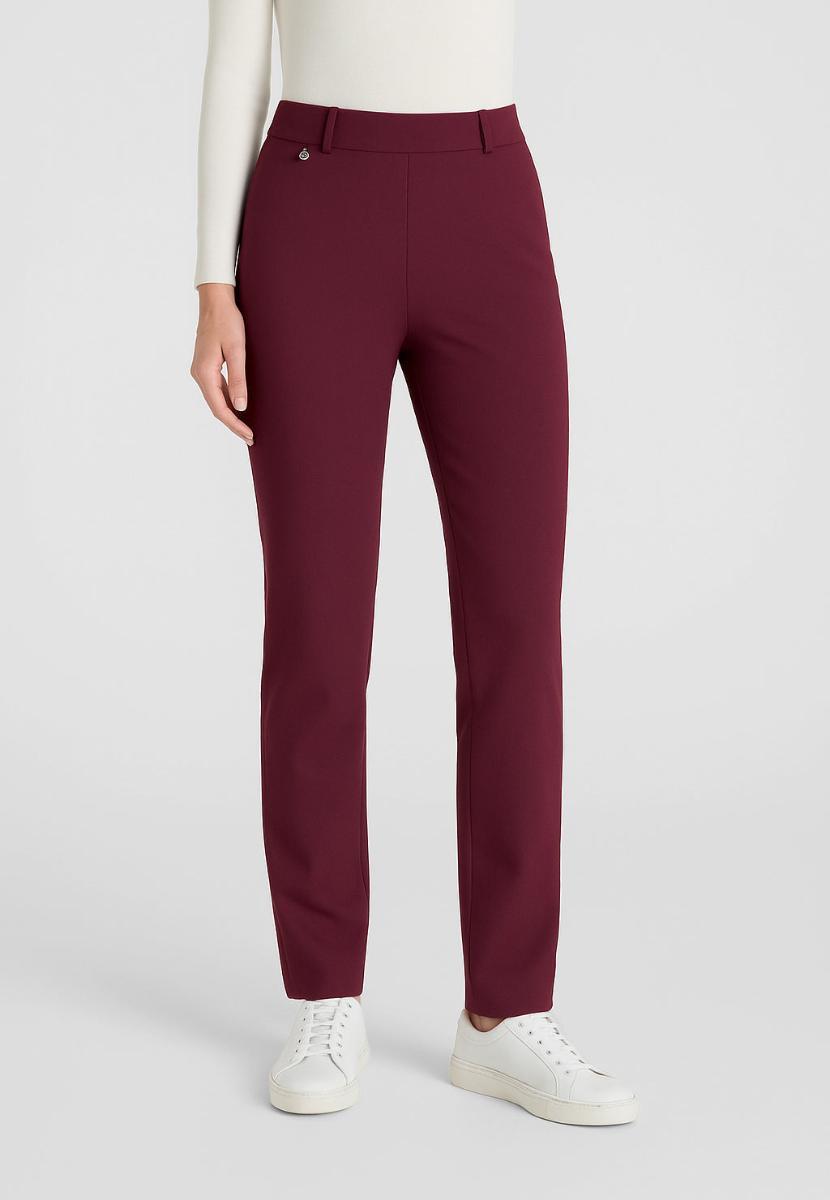 Pantaloni larghi in Compact - Chocolate Torte-Bordeaux
