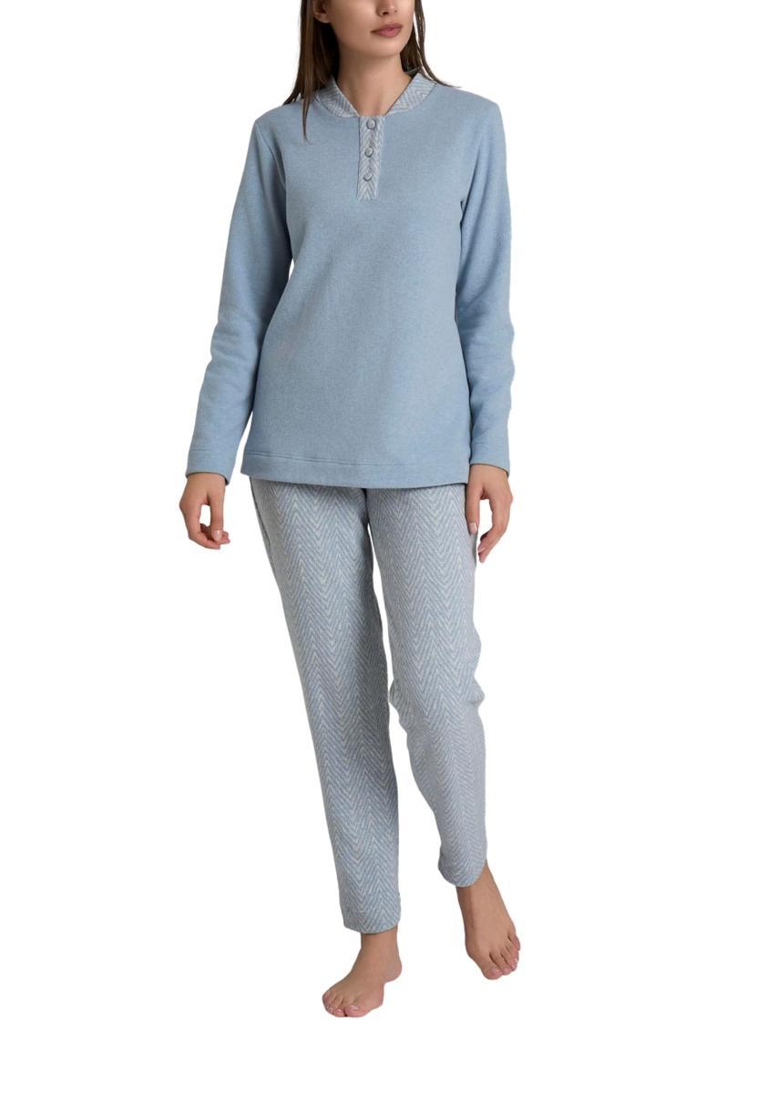 RAGNO Pigiama Lungo Donna Cotone Pile Invernale Art. DR91N1