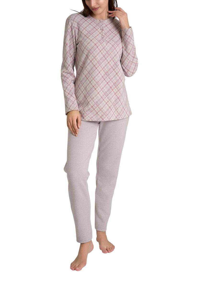 RAGNO Pigiama Lungo Donna Cotone Invernale Art. DR90N1-Lilla