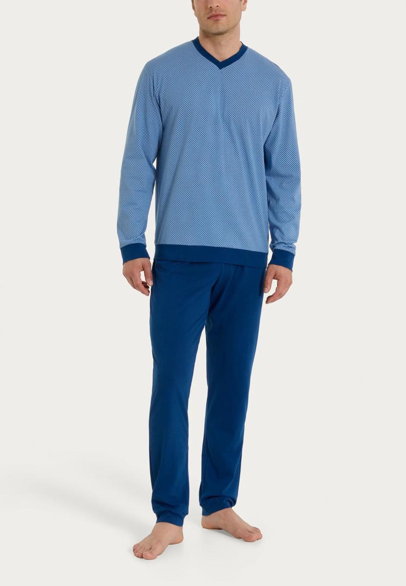RAGNO Pigiama Uomo 100% Cotone con Maglia Fantasia e Pantalone Lungo Art UA22N2