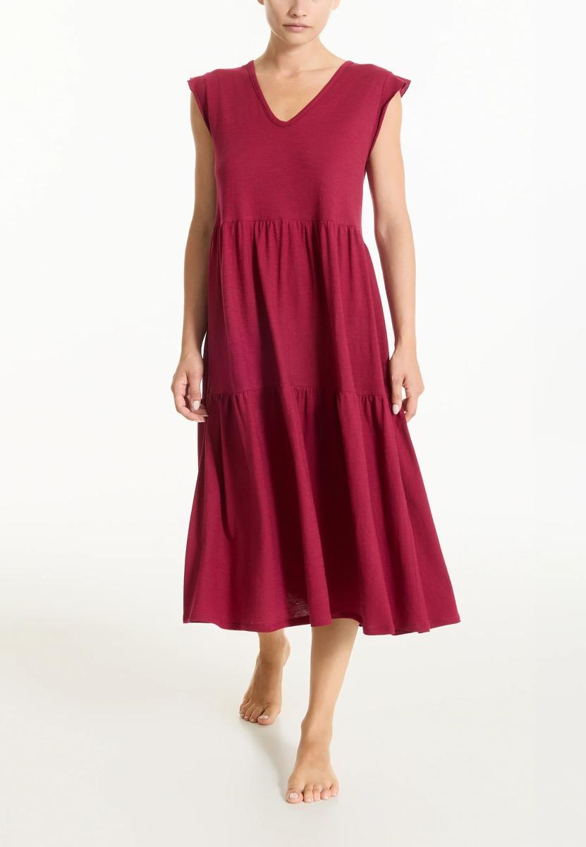 Ragno Abito Donna Senza Maniche 100% Cotone DQ58D3-Rosso
