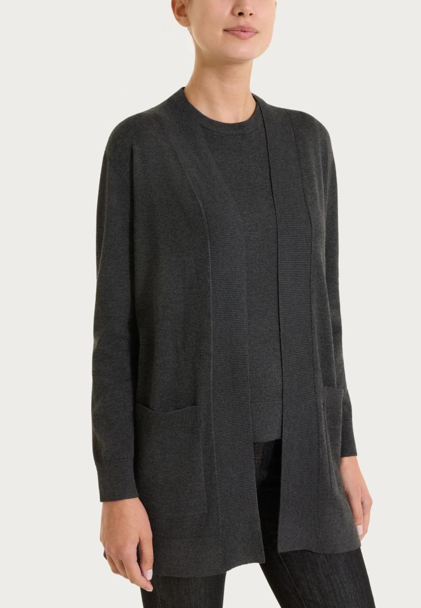 RAGNO Cardigan Aperto in Filato Super Soft finezza 12 Autunno-Inverno Art.DI44TI-Antracite