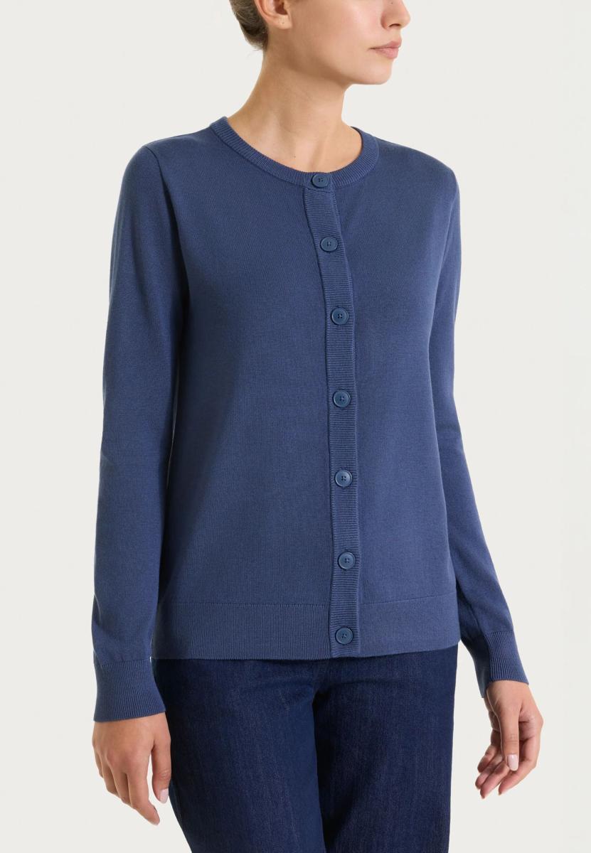 Cardigan Four Seasons con bottoni - Champignon-Bluette