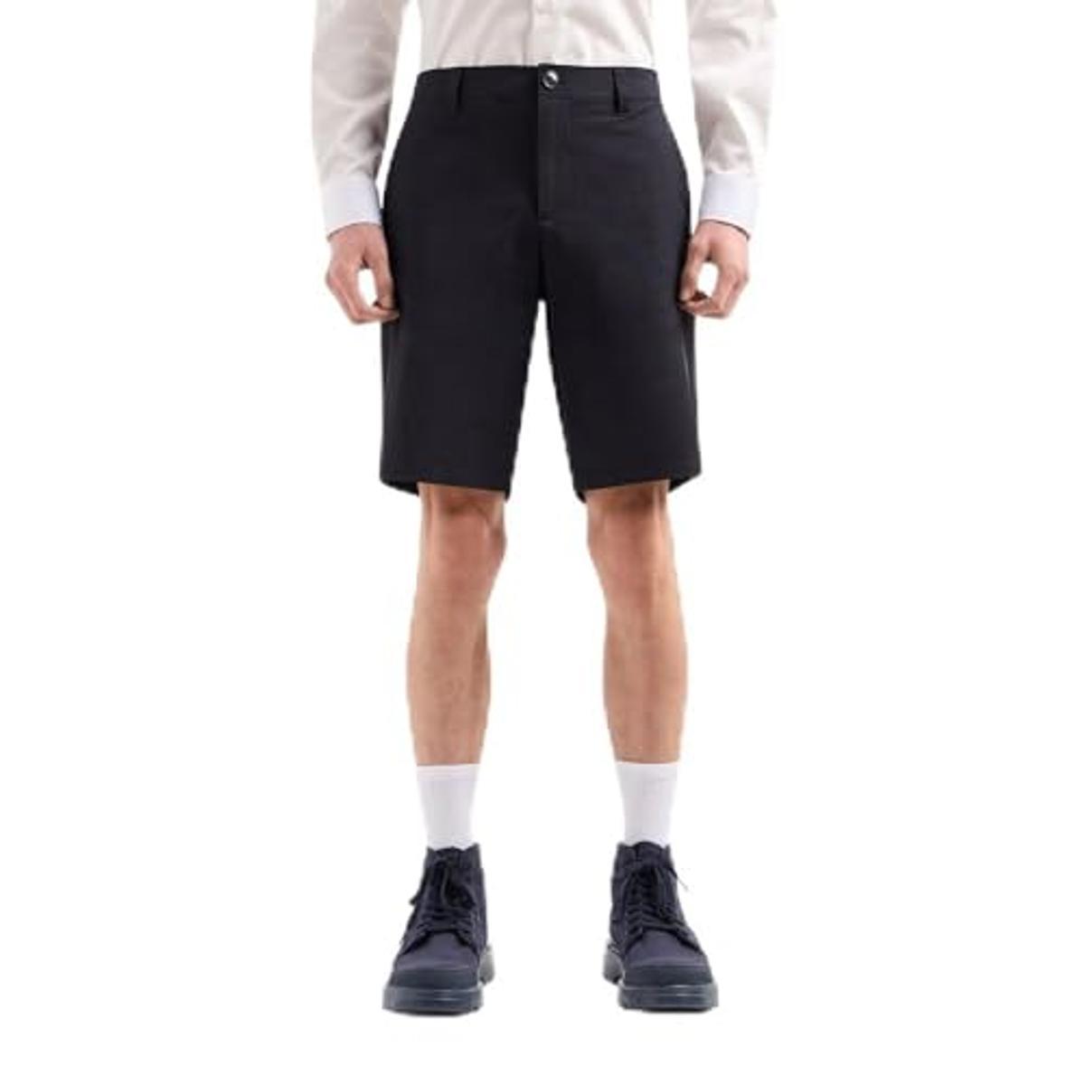 Armani Exchange, pantaloncini chino da golf, vestibilità aderente, colore blu navy