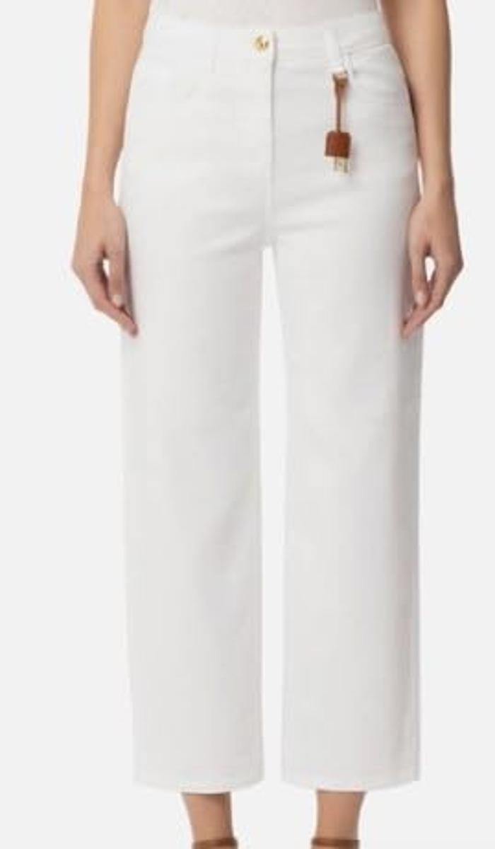 Elisabetta Franchi Jeans in Cotone Tinto con Charm logato