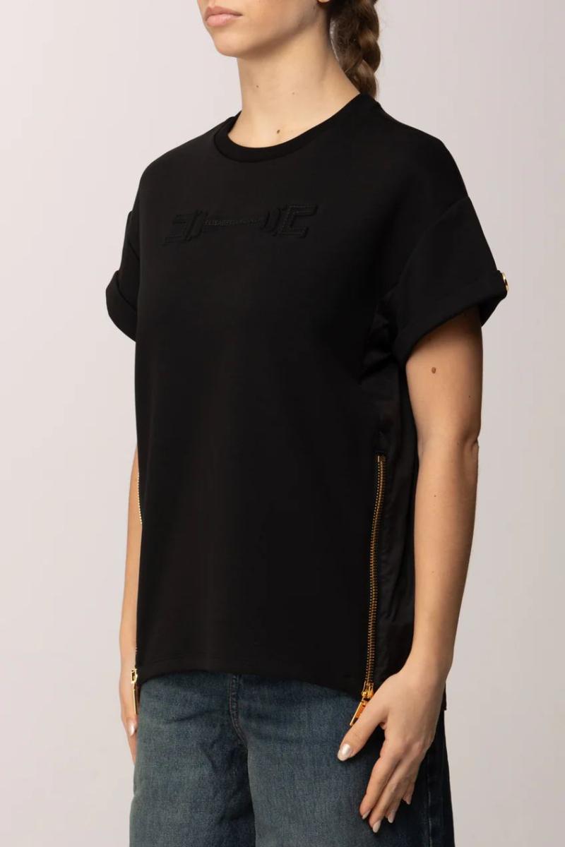 Elisabetta Franchi T-shirt Gesso MA75P61E2-Nero