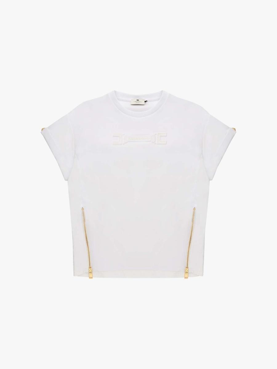 Elisabetta Franchi T-shirt Gesso MA75P61E2-GESSO