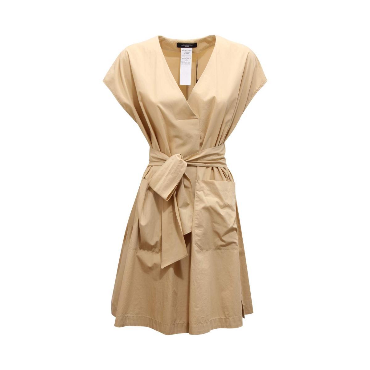 P3097 ABITO DONNA WEEKEND MAXMARA MITICO WOMAN V-NECK DRESS