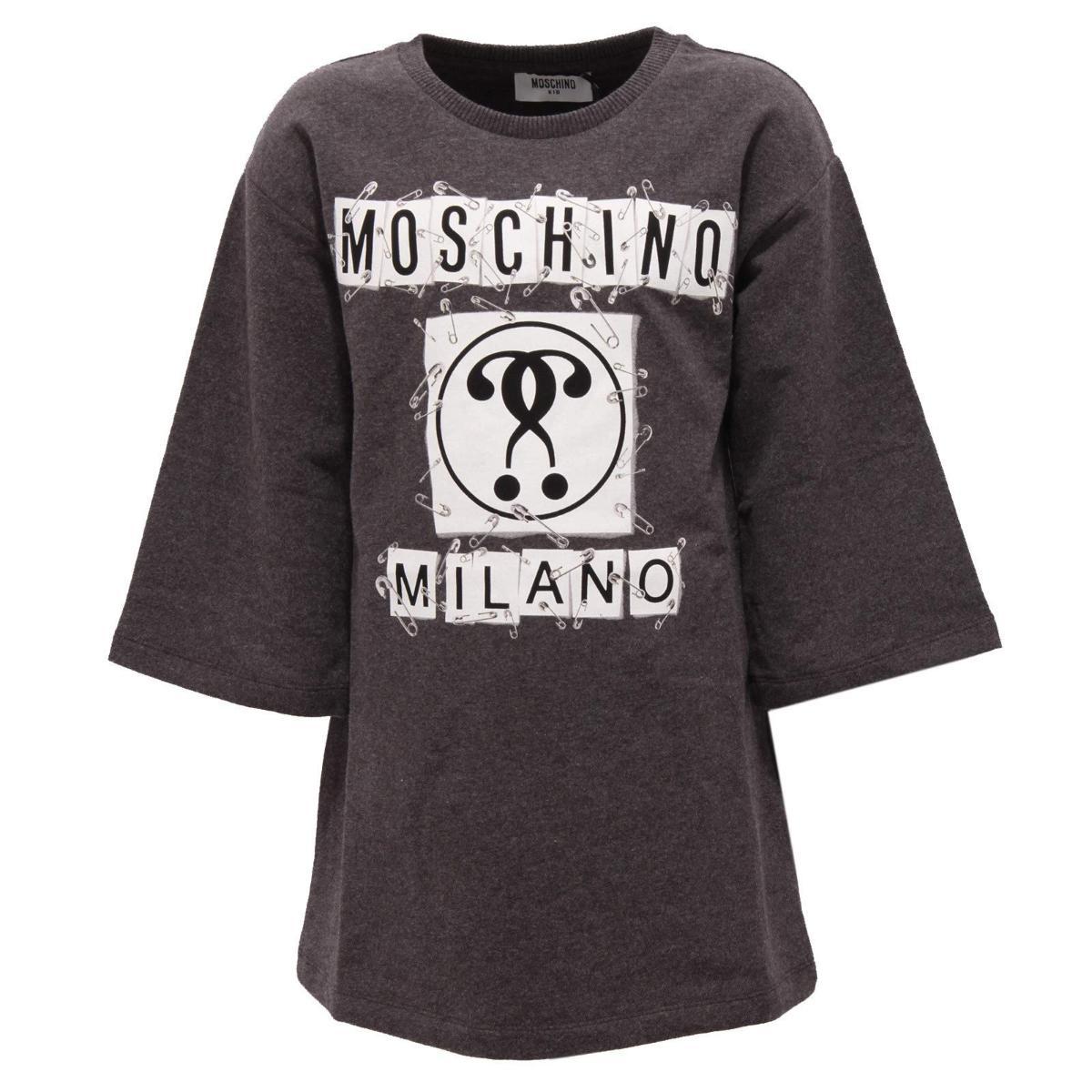 MOSCHINO 4560Z Vestito in Felpa Bimba Girl Kid/Teen Sweatshirt Dress Grey
