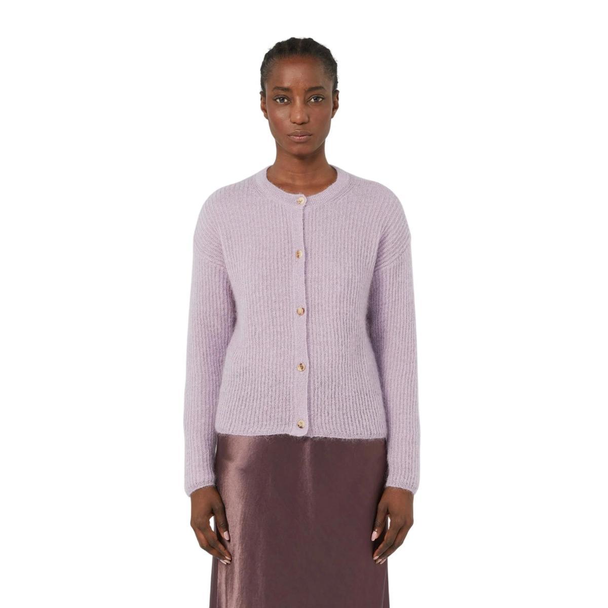 Cardigan Donna a coste inglesi Lilla-Lilla