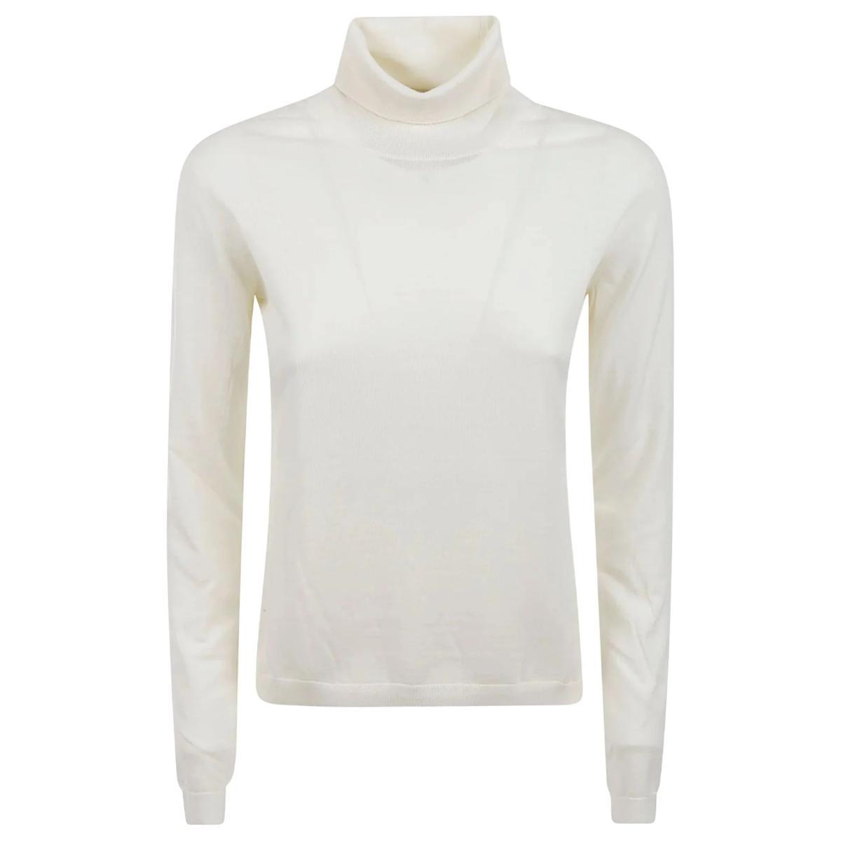 Maglia Donna a collo alto Adria Bianco-Bianco