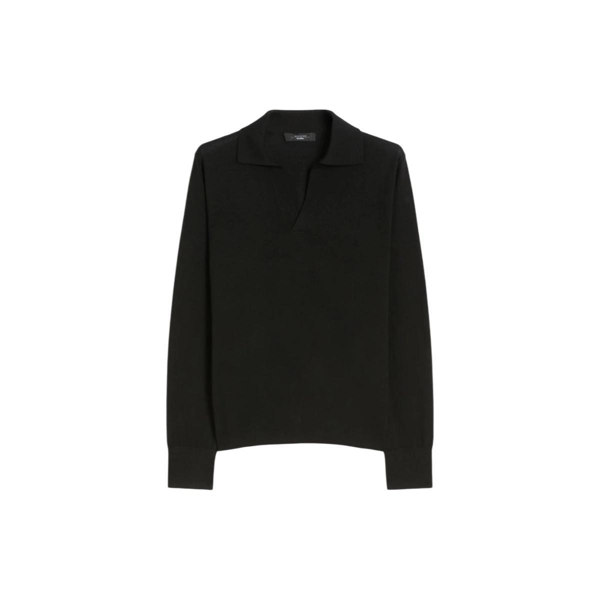 Maglia Donna con colletto polo Nero-Nero