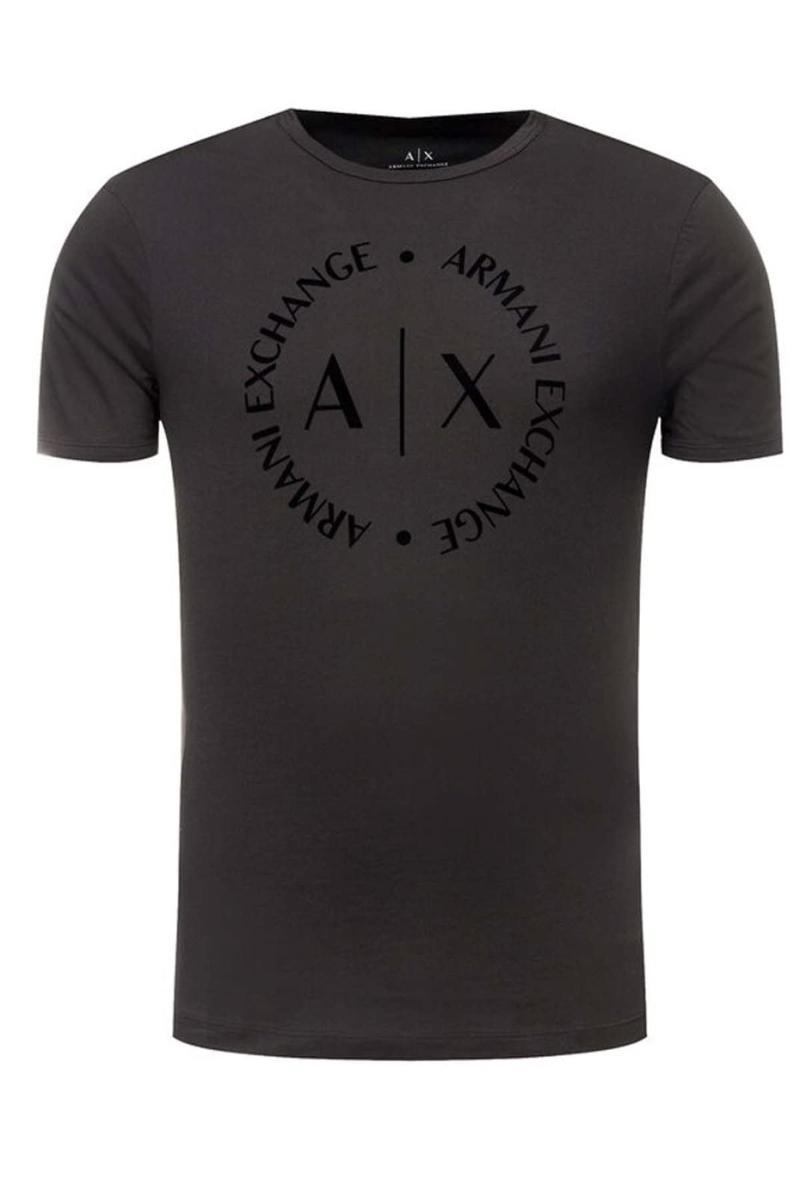 Armani Exchange Tee with on-Tone Logo T-Shirt Uomo-Nero