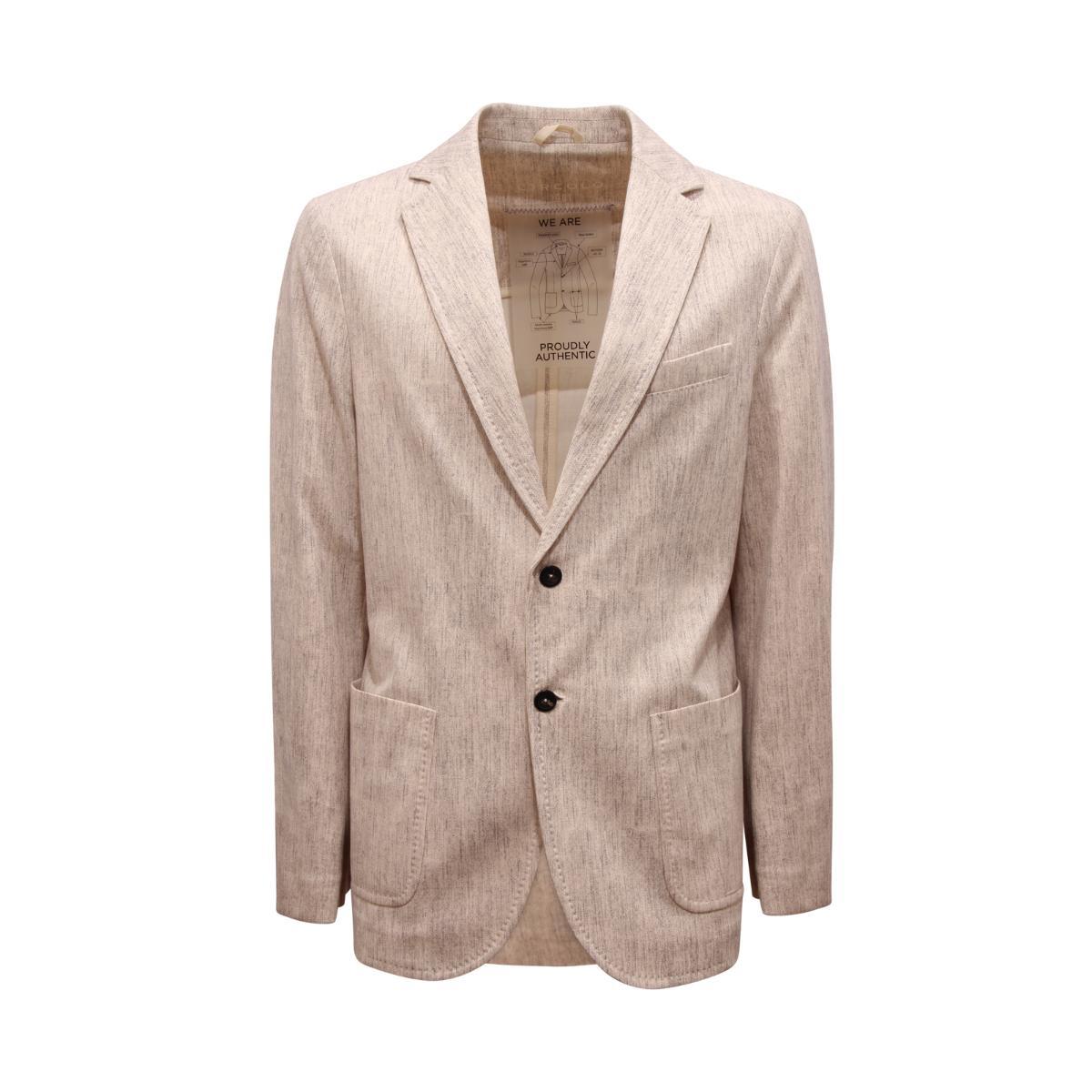 P1280 GIACCA UOMO CIRCOLO 1901 PIQUET MAN COTTON JACKET-AVORIO