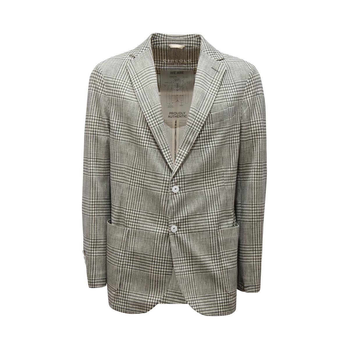 P1268 GIACCA UOMO CIRCOLO 1901 MAN GLEN CHECK PIQUET  JACKET GREEN