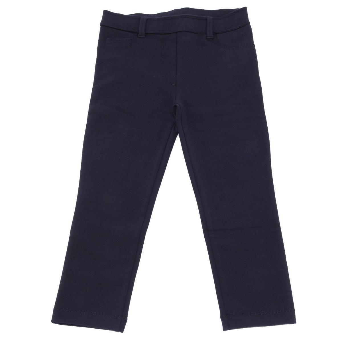 7664Y pantalone bimba GIRL MONCLER blue leggings cotton trouser pant-Blu
