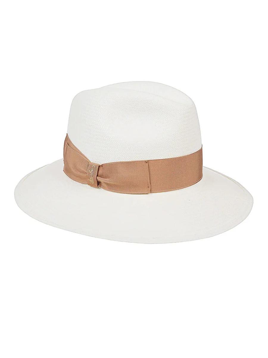 Cappello Giulietta panama fine tesa larga BORSALINO Donna - Bianco-Bianco