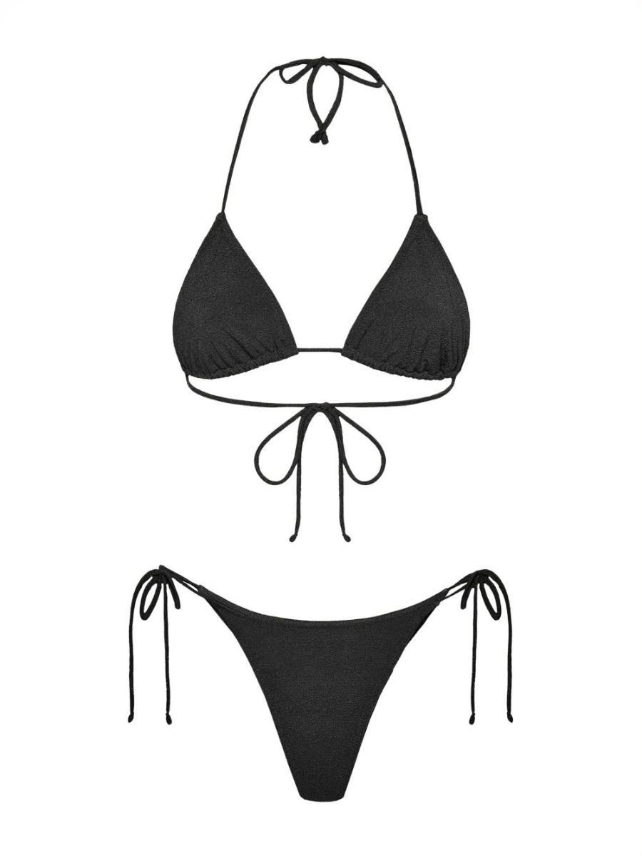 Costume bikini con triangolo e slip regolabile EFFEK Donna - Nero
