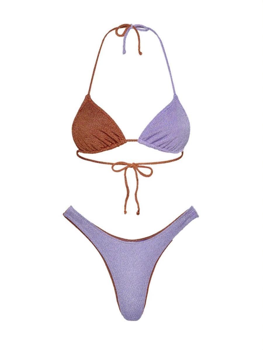 Costume bikini con triangolo e americano fisso EFFEK Donna - Viola