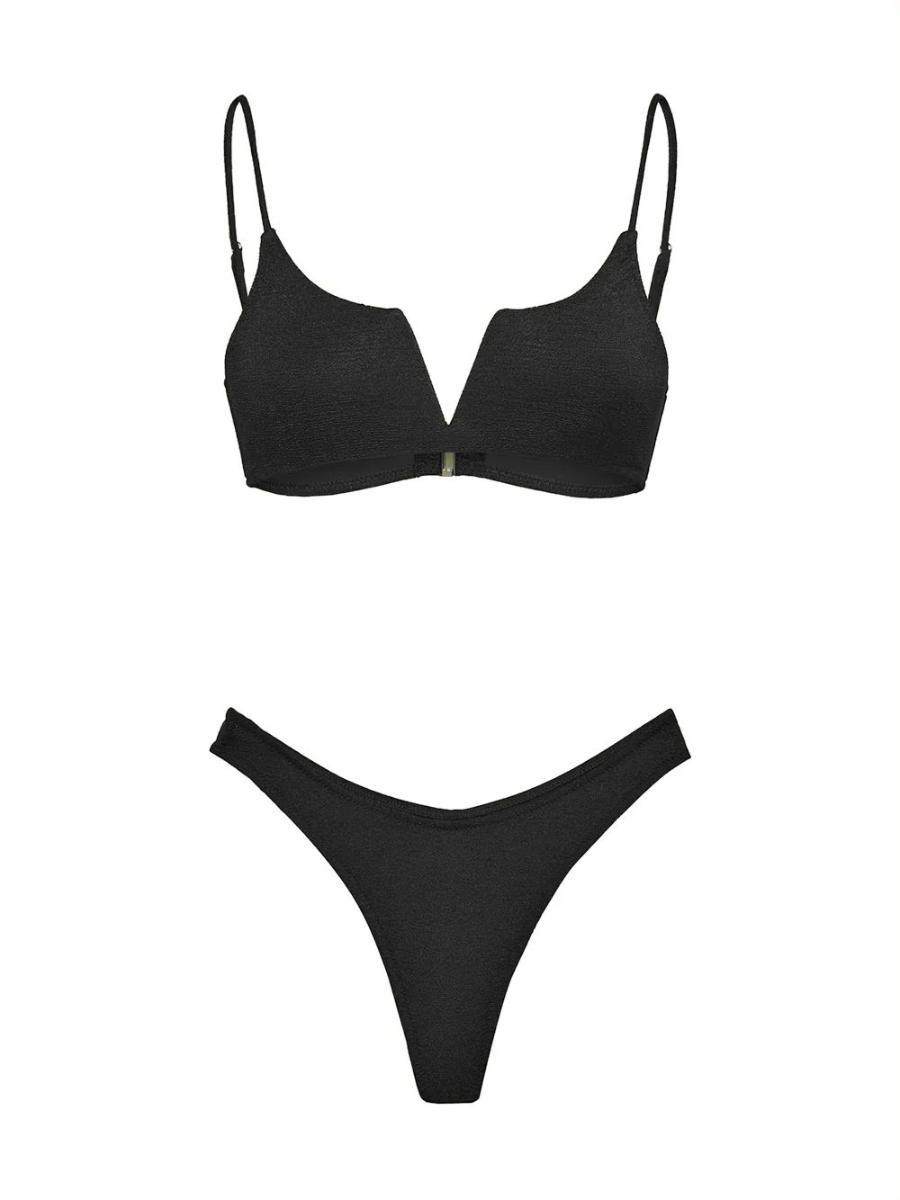 Costume bikini con top fisso e americano fisso EFFEK Donna - Nero