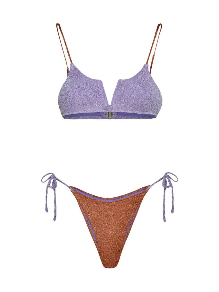 Costume bikini con top fisso e slip regolabile EFFEK Donna - Viola