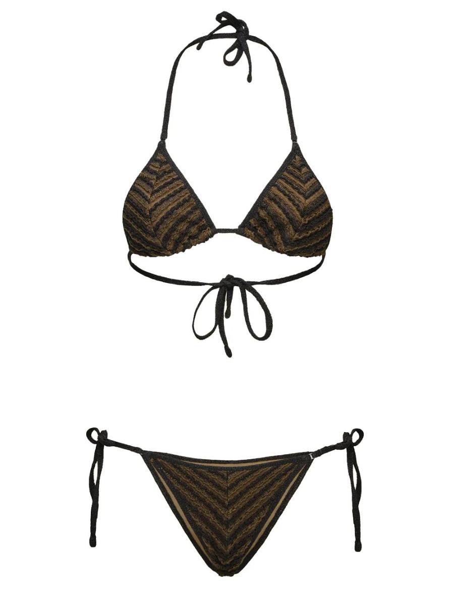 F**K Bikini Donna Triangolo Alto con Slip Regolabile Nero SW0751-BK-Nero