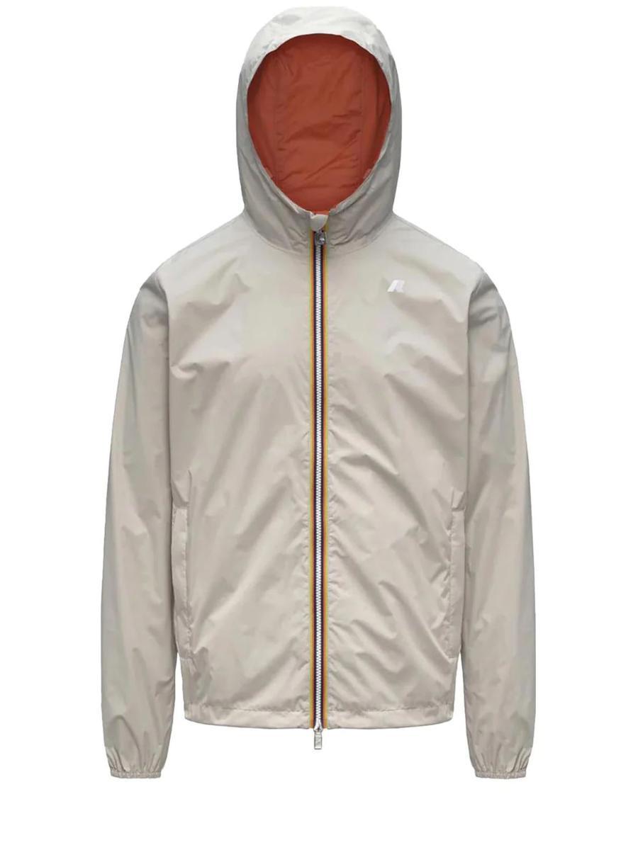 K-Way Giubbino Blu Reversible K2124ewaoc-Beige / Arancio