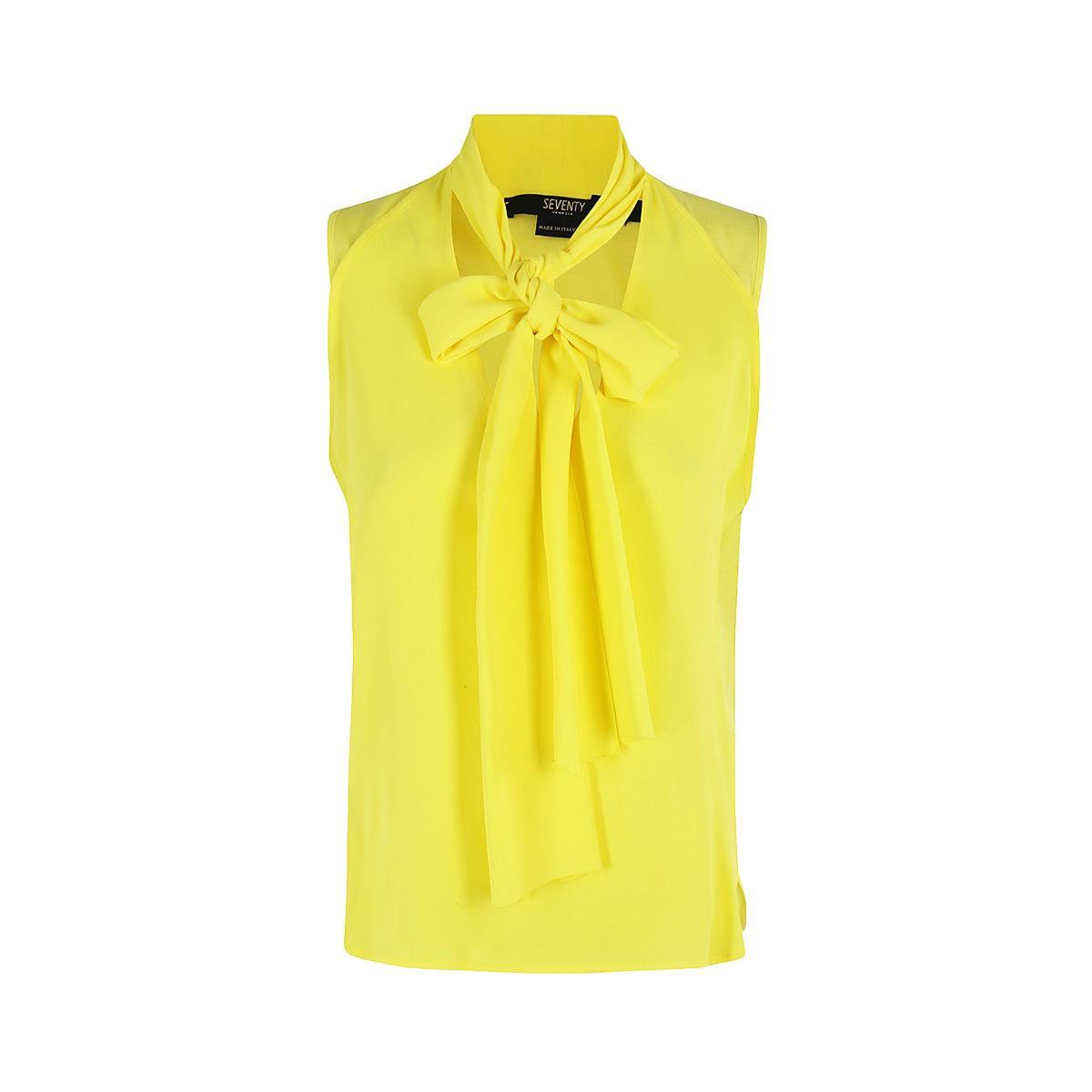 Canotta Donna con foulard incorporato-Giallo