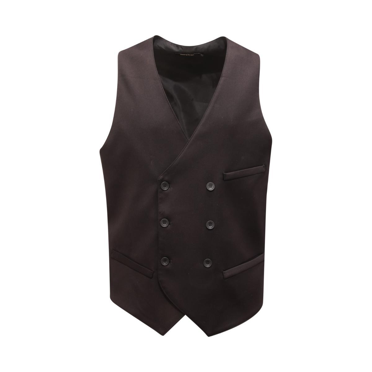 7125AZ GILET DOPPIOPETTO UOMO IMPERIAL MAN DOUBLE-BREASTED WAISTCOAT-Nero