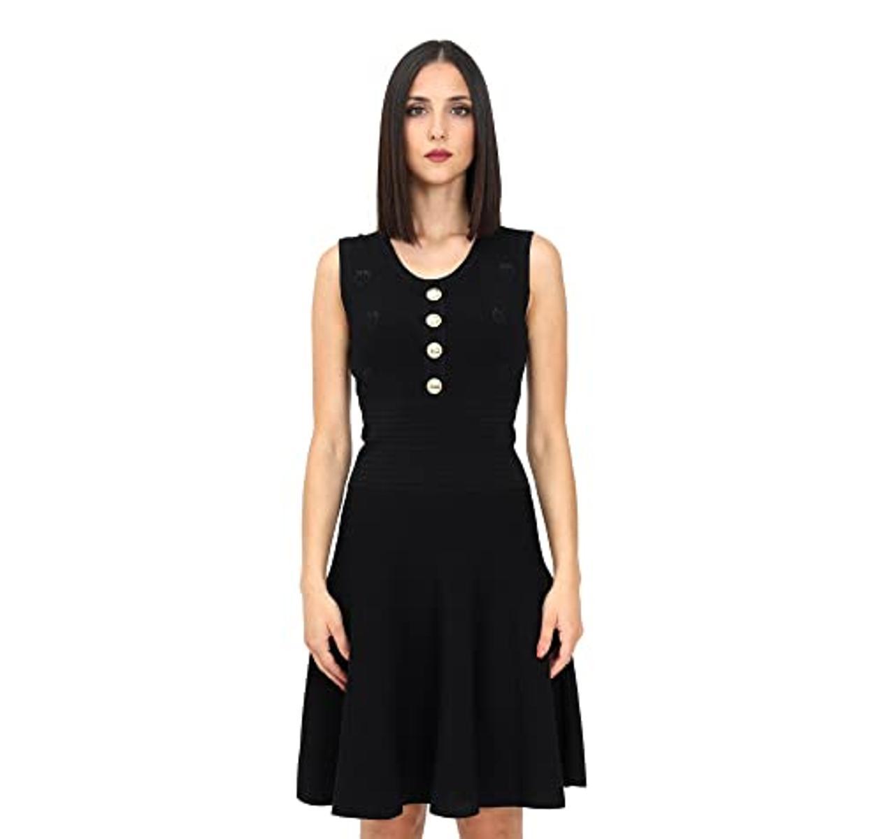 PINKO Abito Donna Rose Nero Jacquard Love Birds