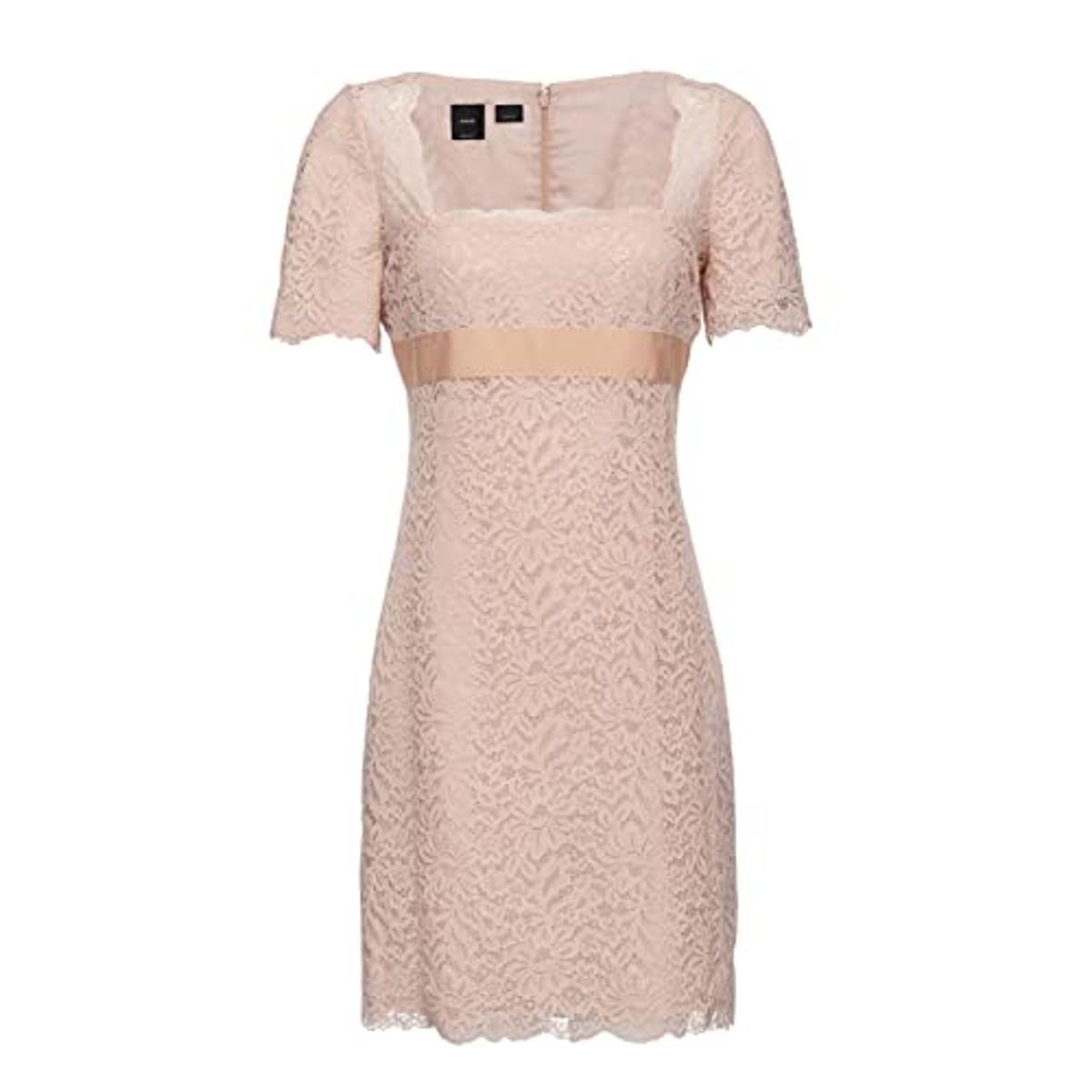 PINKO Abito Donna Tilly Rosa Nude in Pizzo Rebrodé Elegante