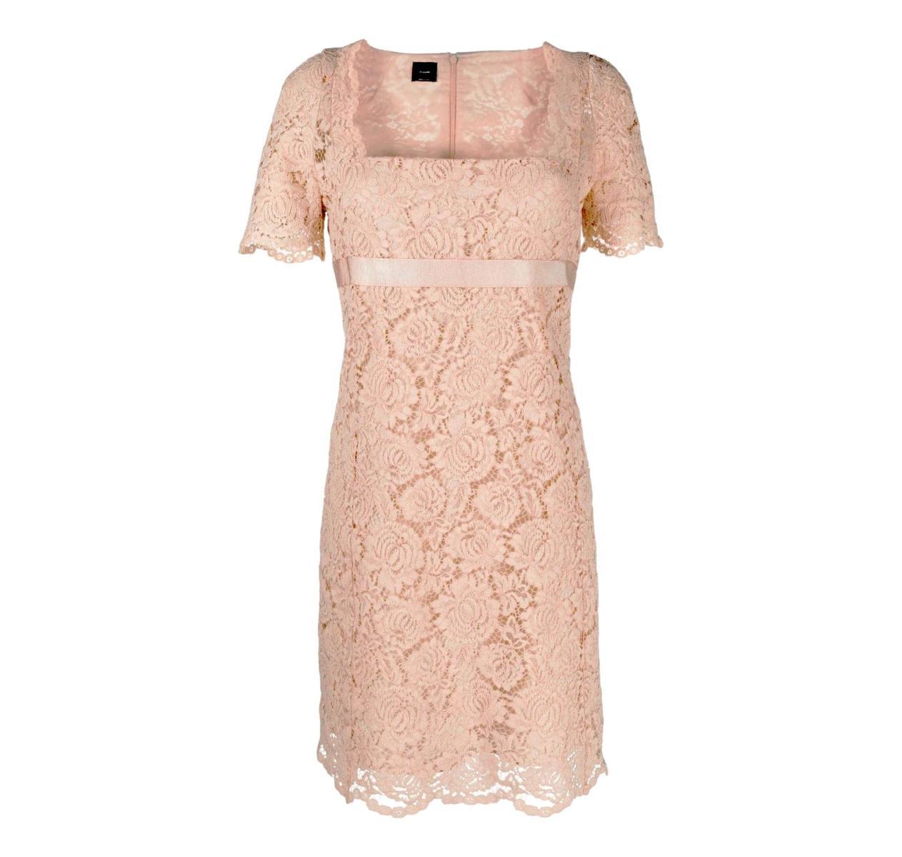 PINKO Abito Donna Tilly Rosa Nude in Pizzo Rebrodé Elegante-Rosa