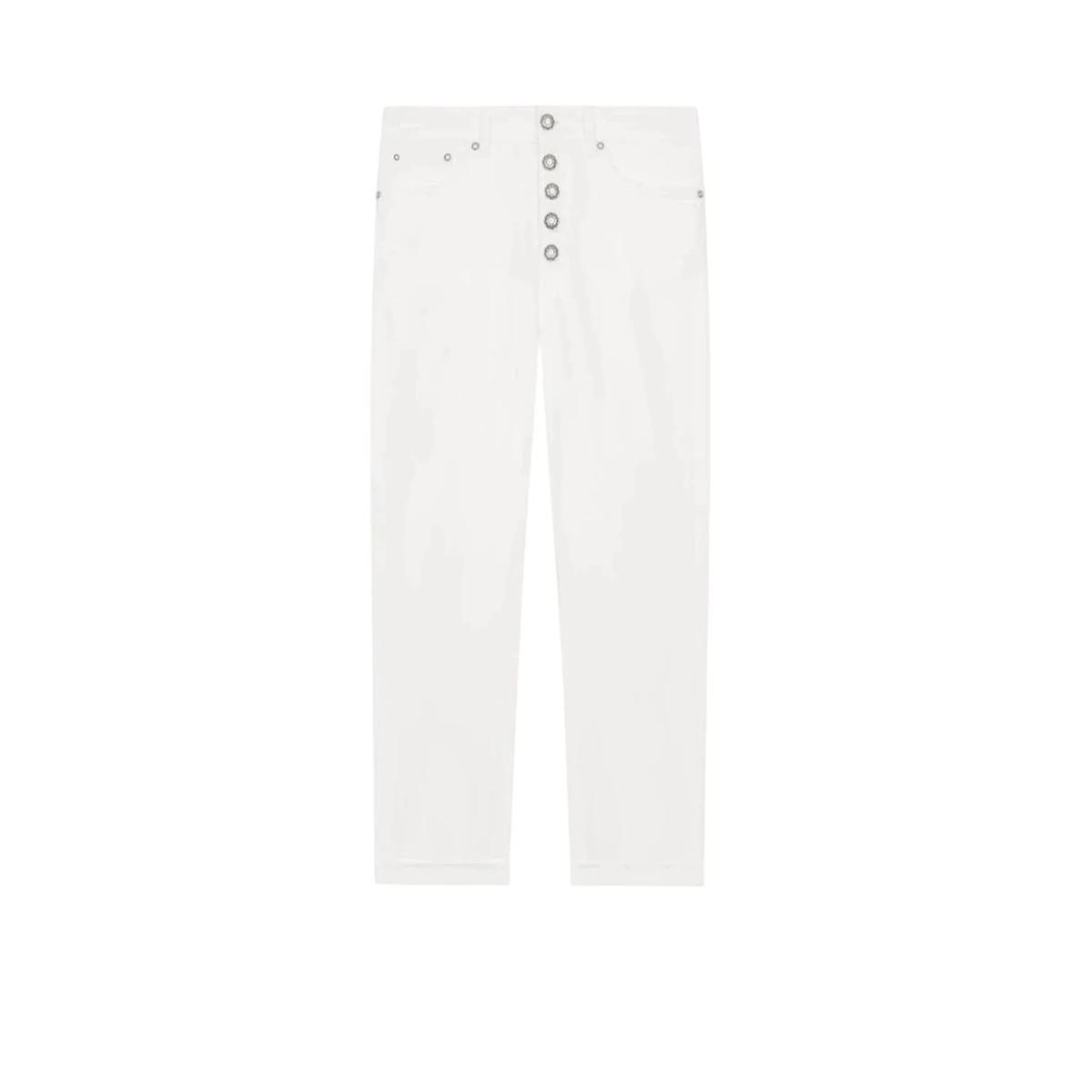 Jeans Koons da Donna bianchi con bottoni gioiello-Tortora