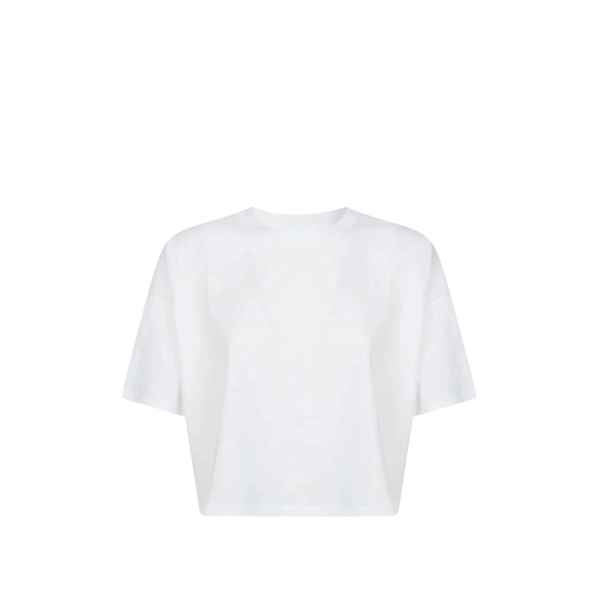 T-shirt cropped Donna tinta unita bianca