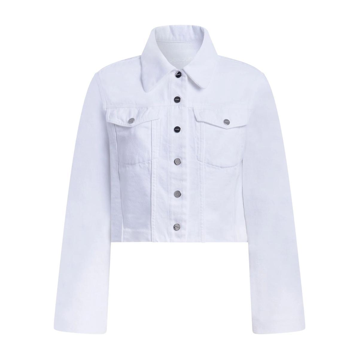 Giubbino Donna con bottoni frontale Bianco-Bianco