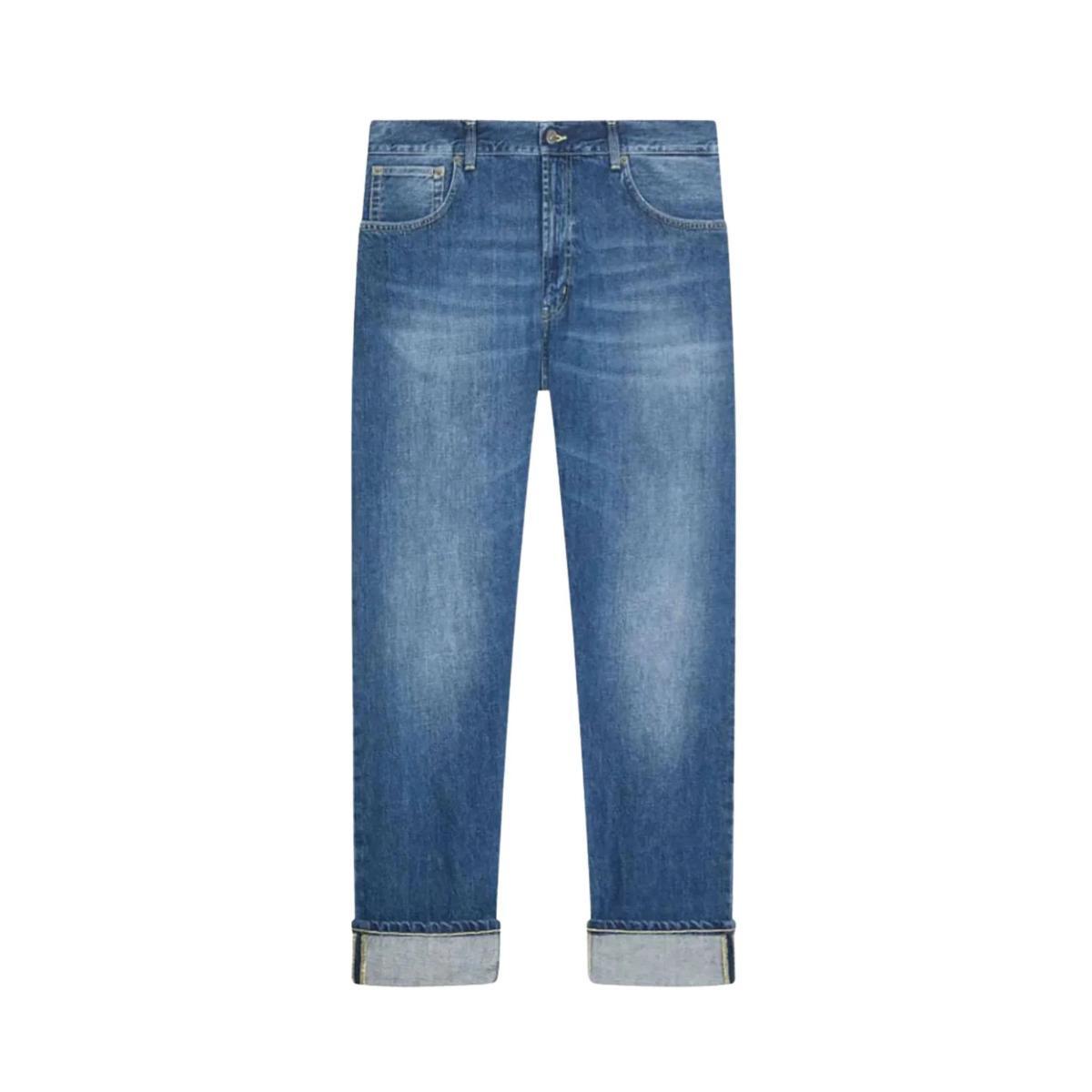 Jeans Uomo a vita bassa con risvolto