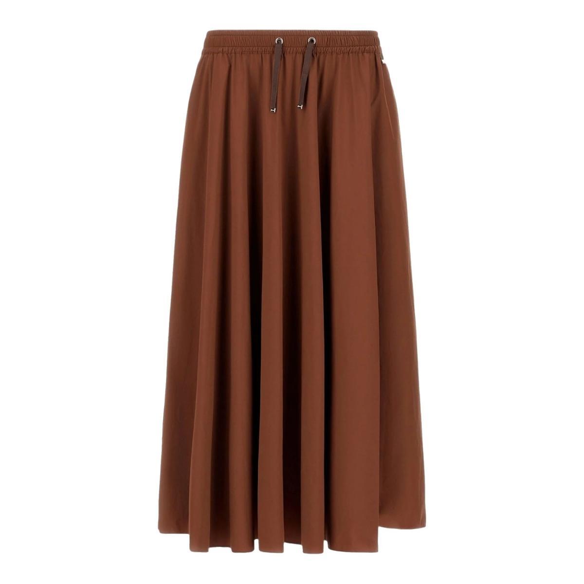 Gonna lunga Donna in nylon Marrone-Marrone