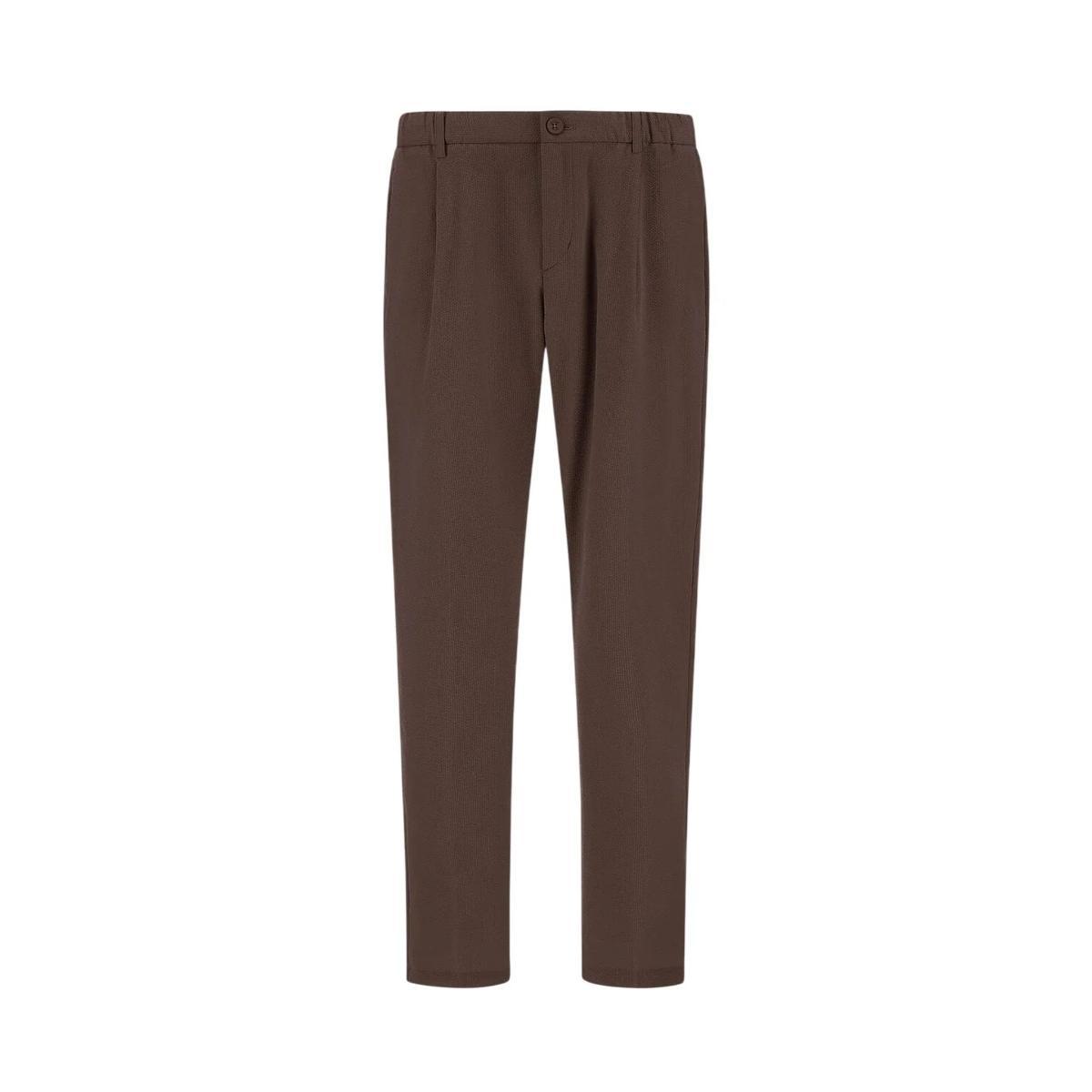 Pantalone Uomo con vita elastica marrone-Marrone