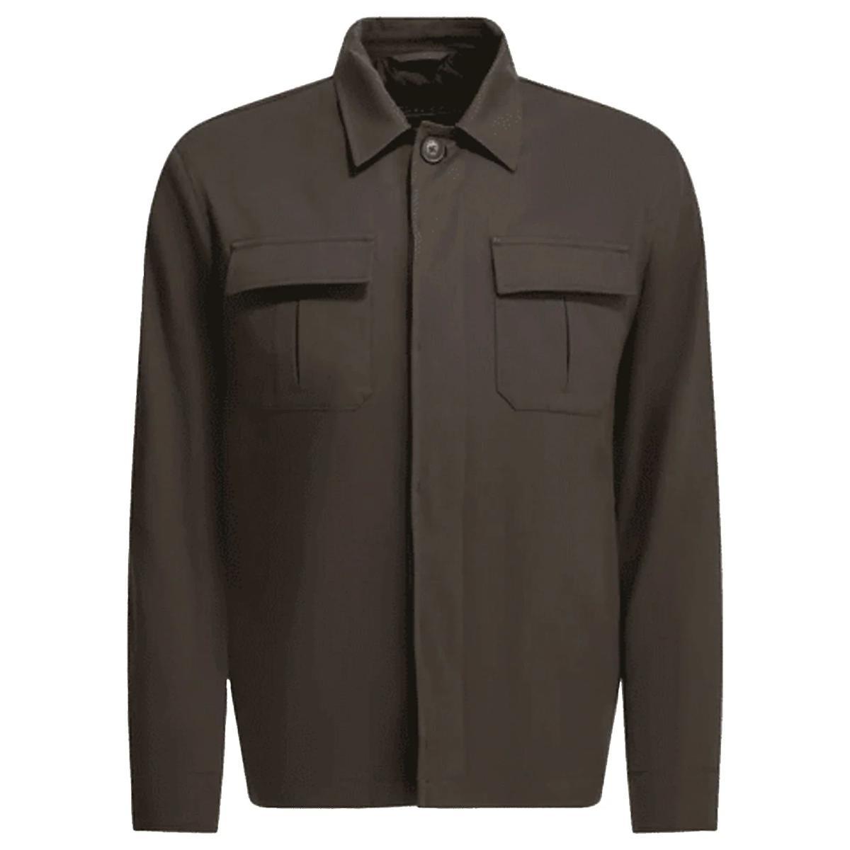 HERNO Overshirt in Cotone Marrone-Marrone