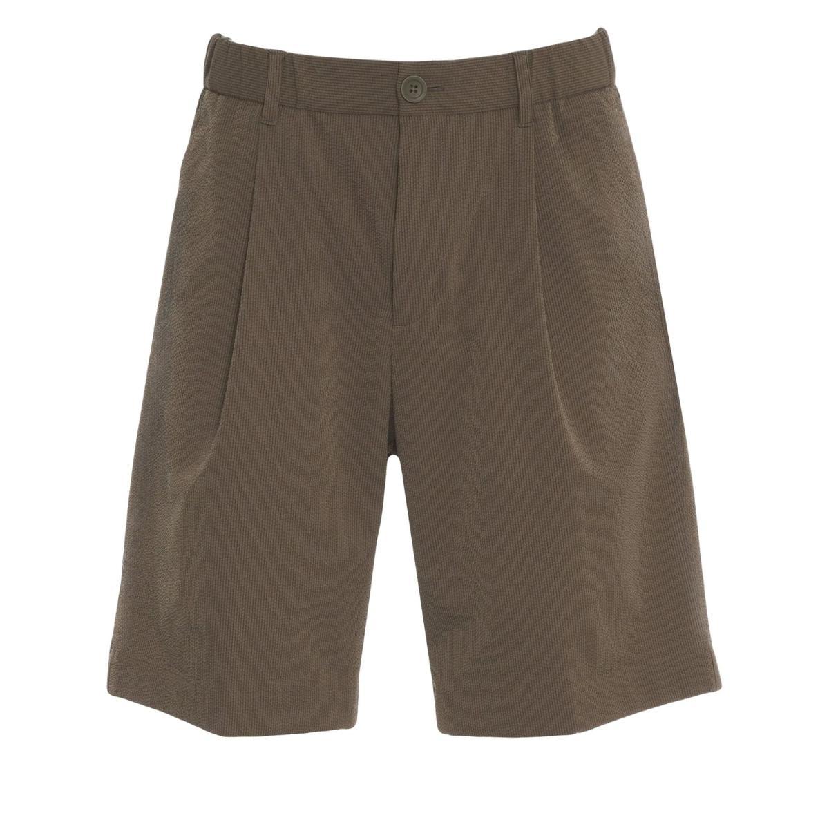 Bermuda Uomo con pieghe Verde militare-Verde militare