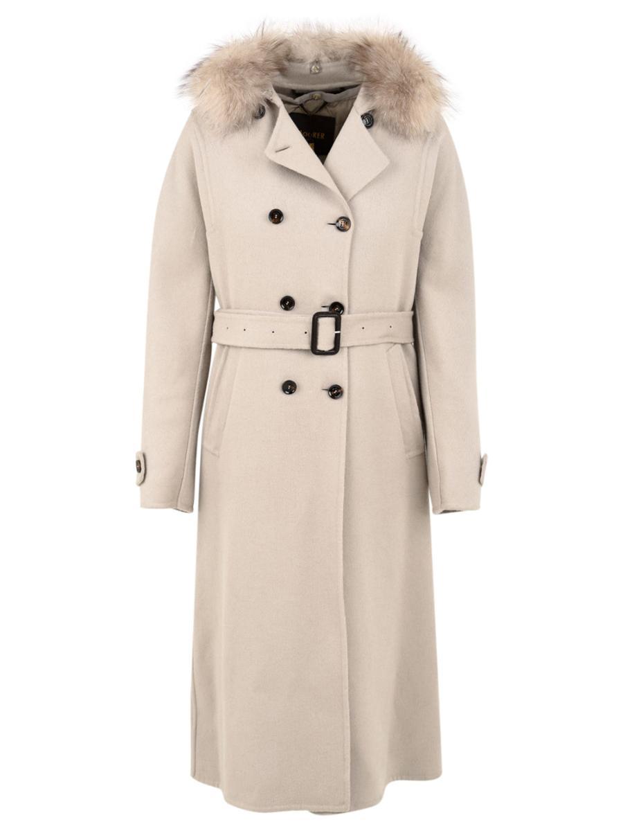 Cappotto Donna Gelsomino con pelliccia-Beige